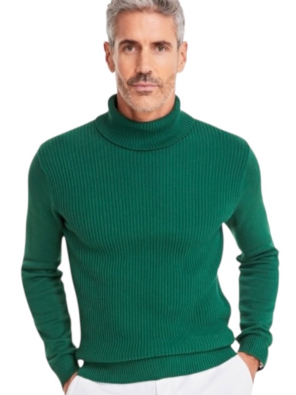 Club Room Men's Textured Cotton Turtleneck Sweater, Bonsai Size XL - NWT